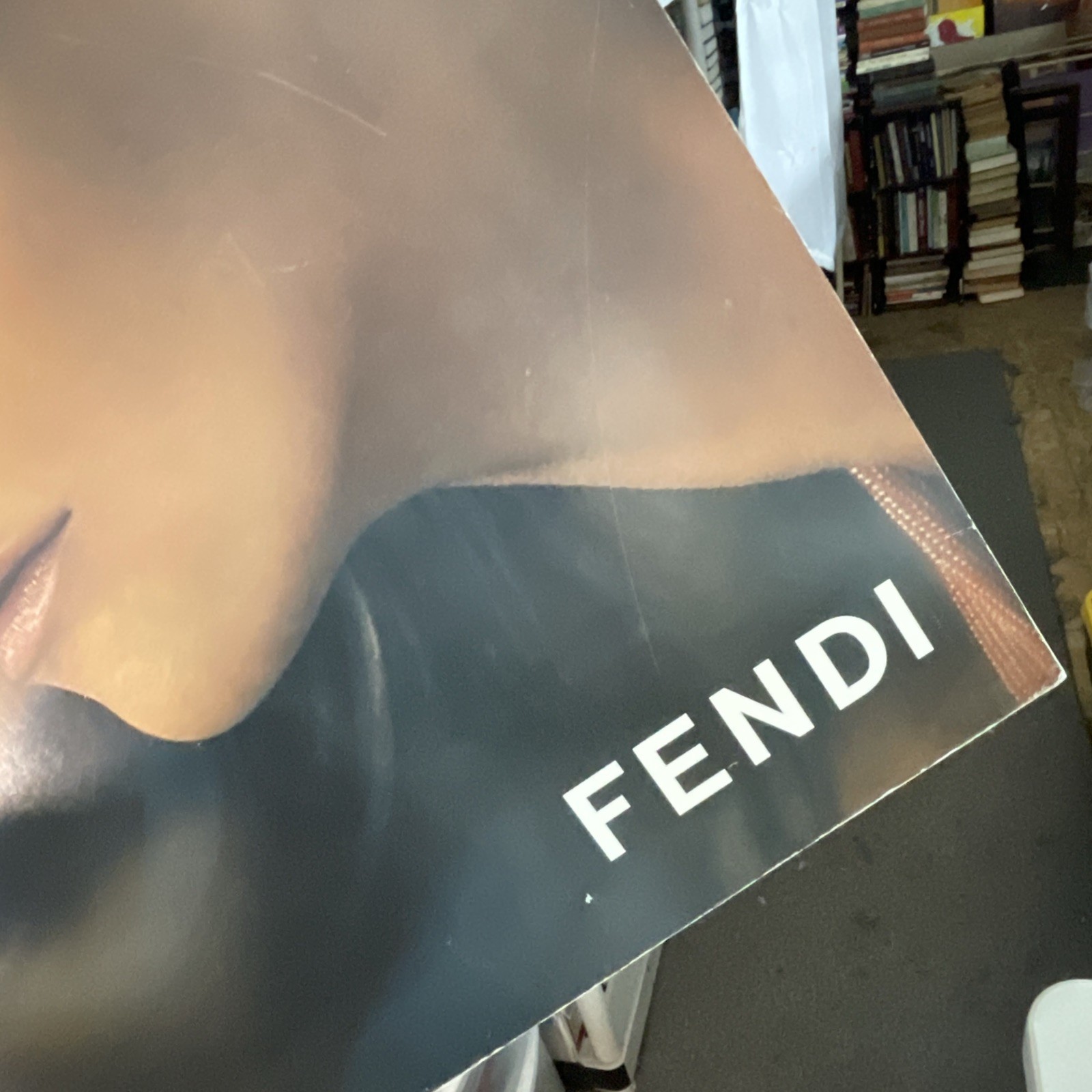 Vintage Double Sided Fendi Sunglasses Store Advertisement Poster – Thick Hanging