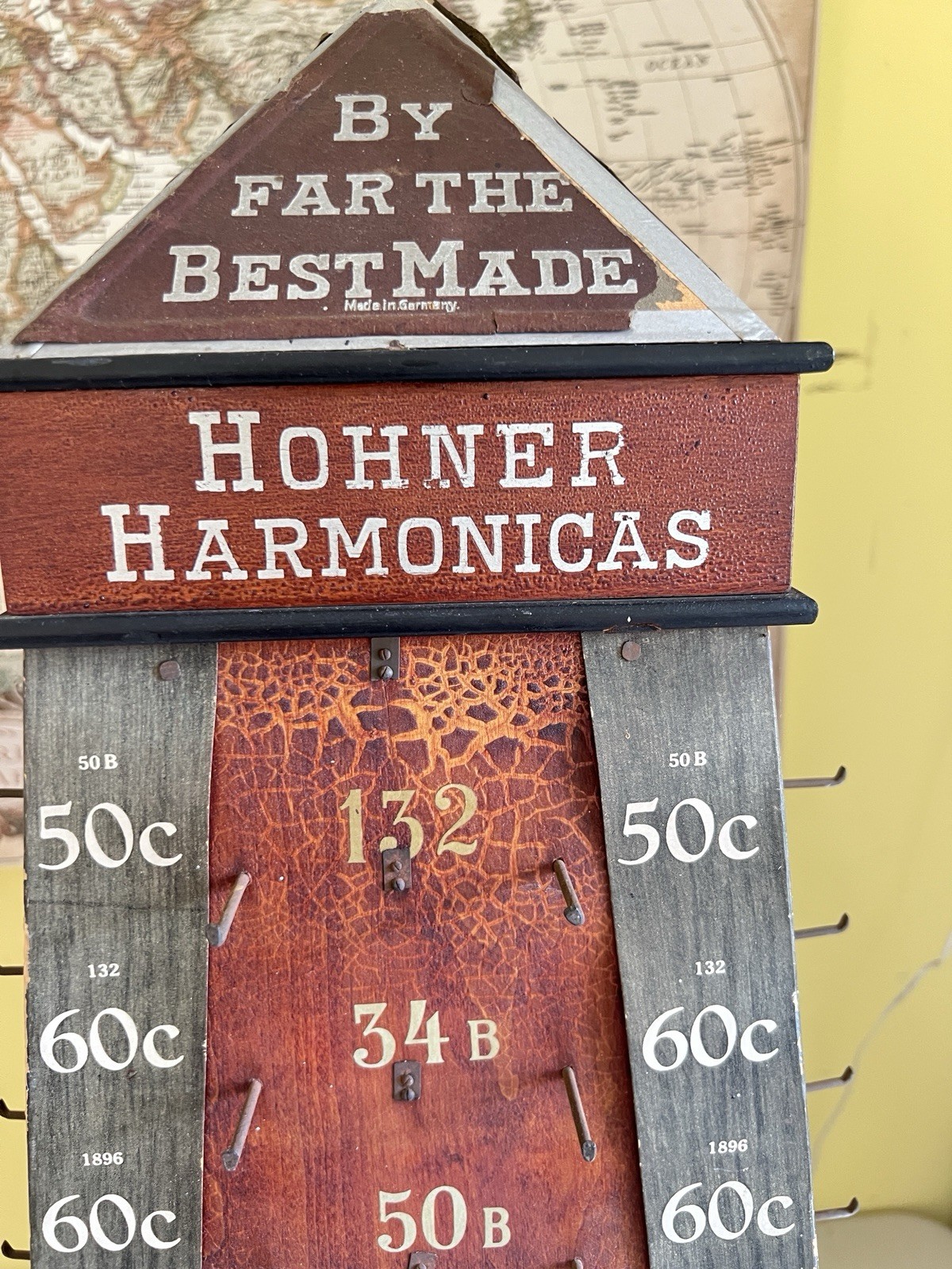 Antique Hohner Harmonica Revolving Retail Counter Top Store Display