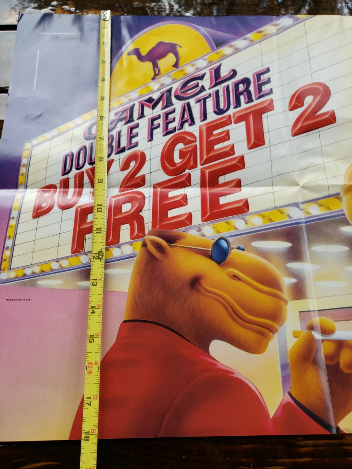 RARE lot of 3 Camel Store Display Sign Advertising Cardboard Cigarette Tobacco