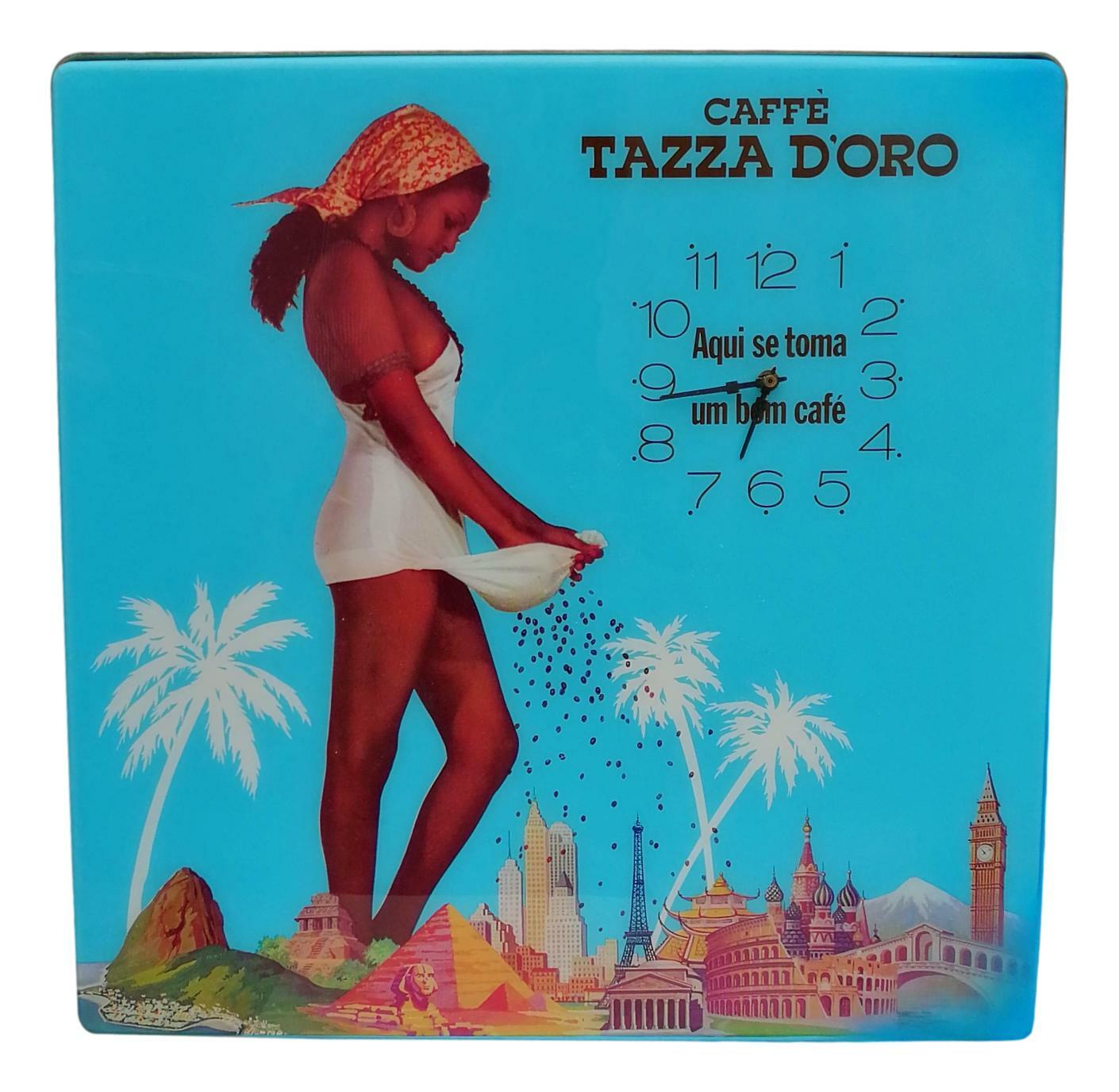 insegna pubblicitaria luminosa con orologio caffè tazza d’oro roma anni 70 rara