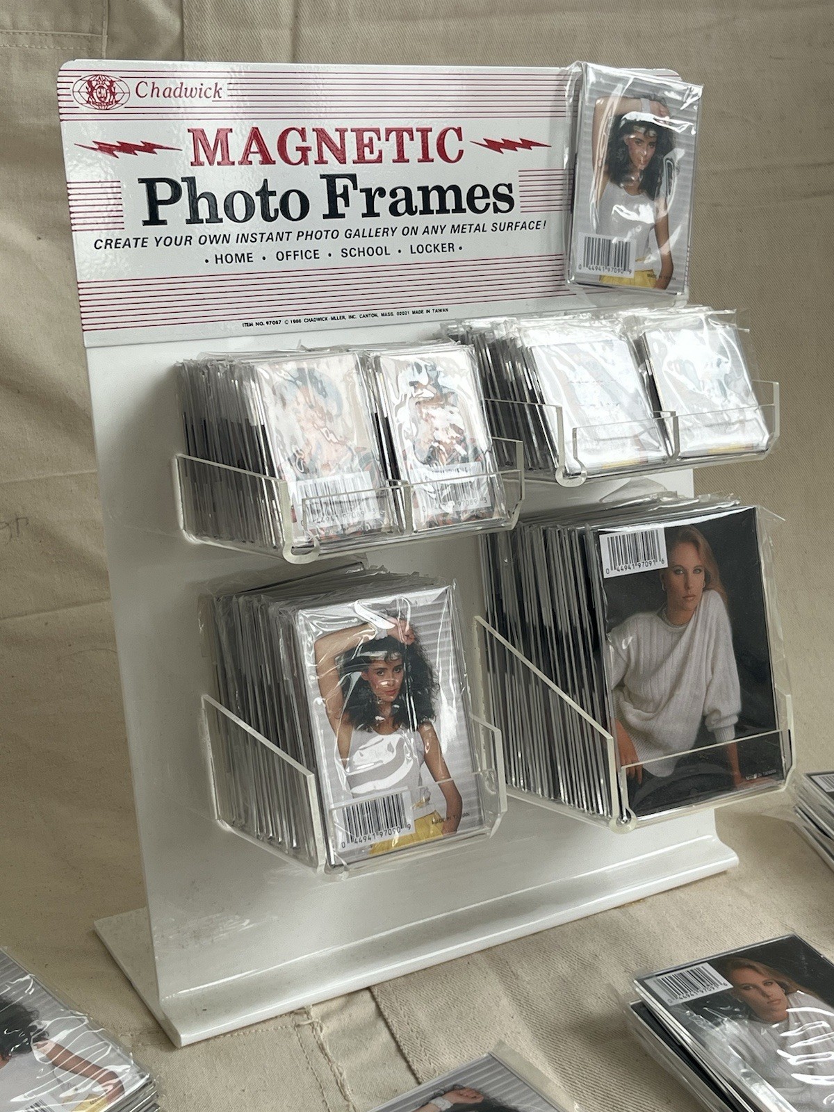 Vintage Store Display Rack Chadwick Magnetic Photo Frames Lot Countertop Sign