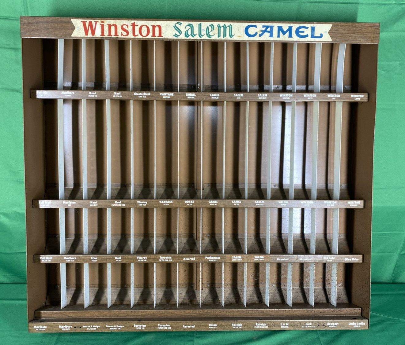 Vintage Metal Cigarette Store Display Case Advertising Rack Winston Salem Camel