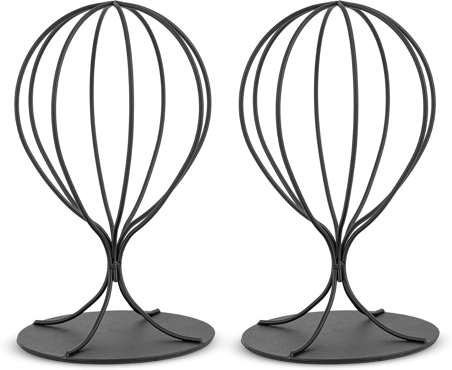 Hat Display Stand Set 2 Metal Black Sturdy Modern Wig Fedora Hat Organizer