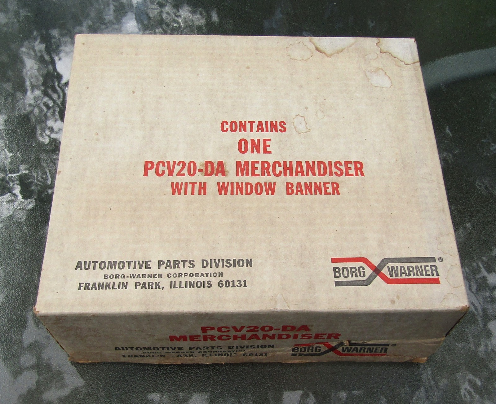 Vintage BORG WARNER PCV20-DA Merchandiser With Window Banner STORE DISPLAY NOS