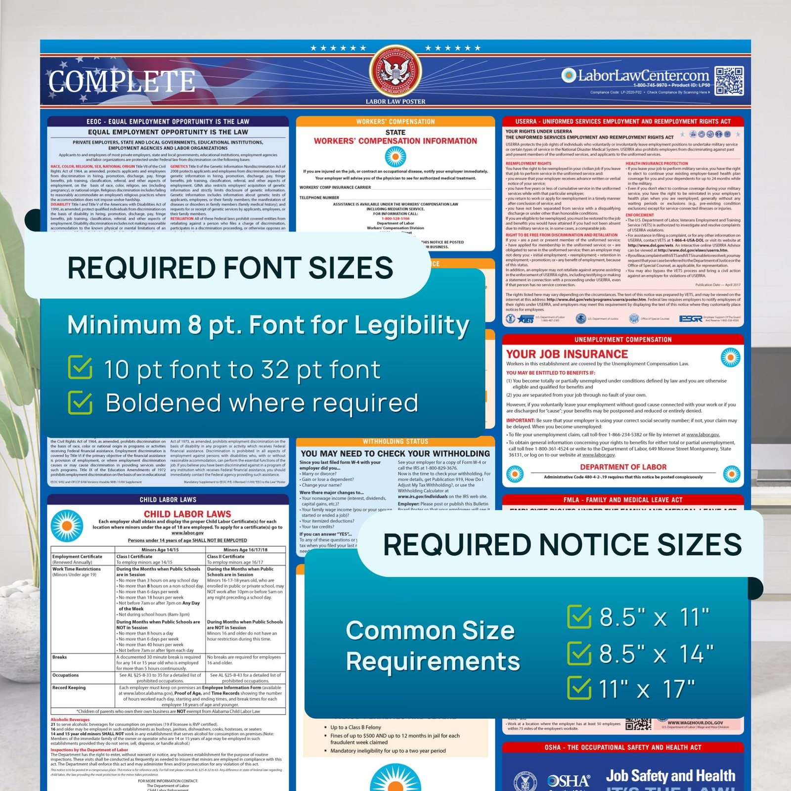 Florida 2026 Labor Law Posters Bundle – English & Spanish Compliance Combo – OSH