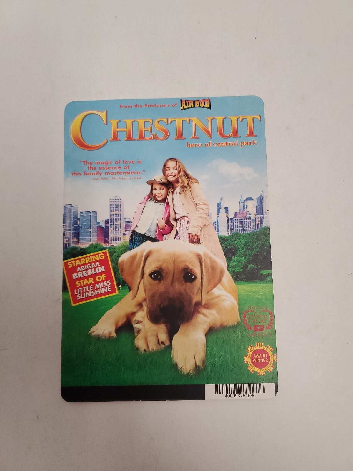 Chestnut Hero Of Central Park BLOCKBUSTER SHELF DVD BACKER CARD ONLY 5.5″X8″