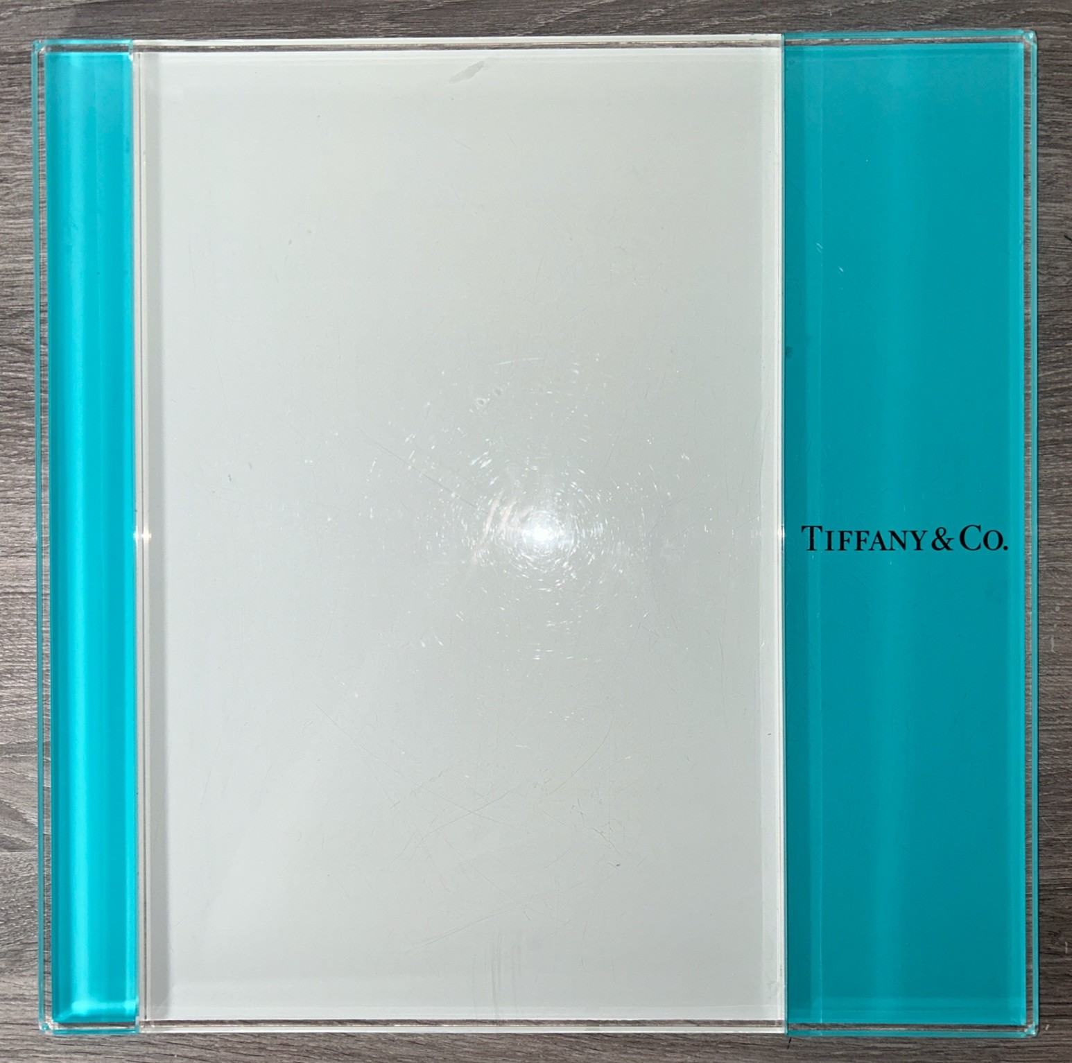 TIFFANY & CO SUNGLASSES & JEWELRY PAD DISPLAY, SHOW CASE. LARGE 15.75×15.75”