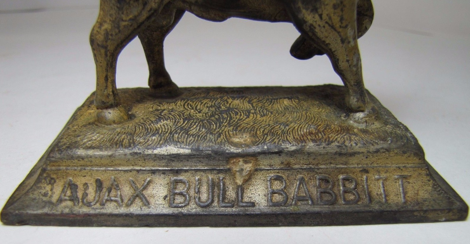 AJAX METAL Co Old Advertising Paperweight PHILADELPHIA BIRMINGHAM BULL BABBITT