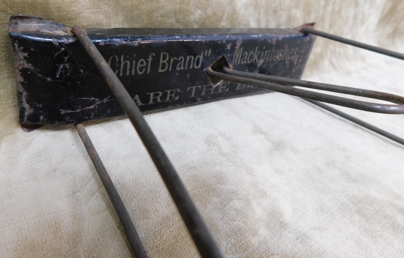 Antique “Chief Brand” MacKintoshes Advertising General Store Display Wall Rack