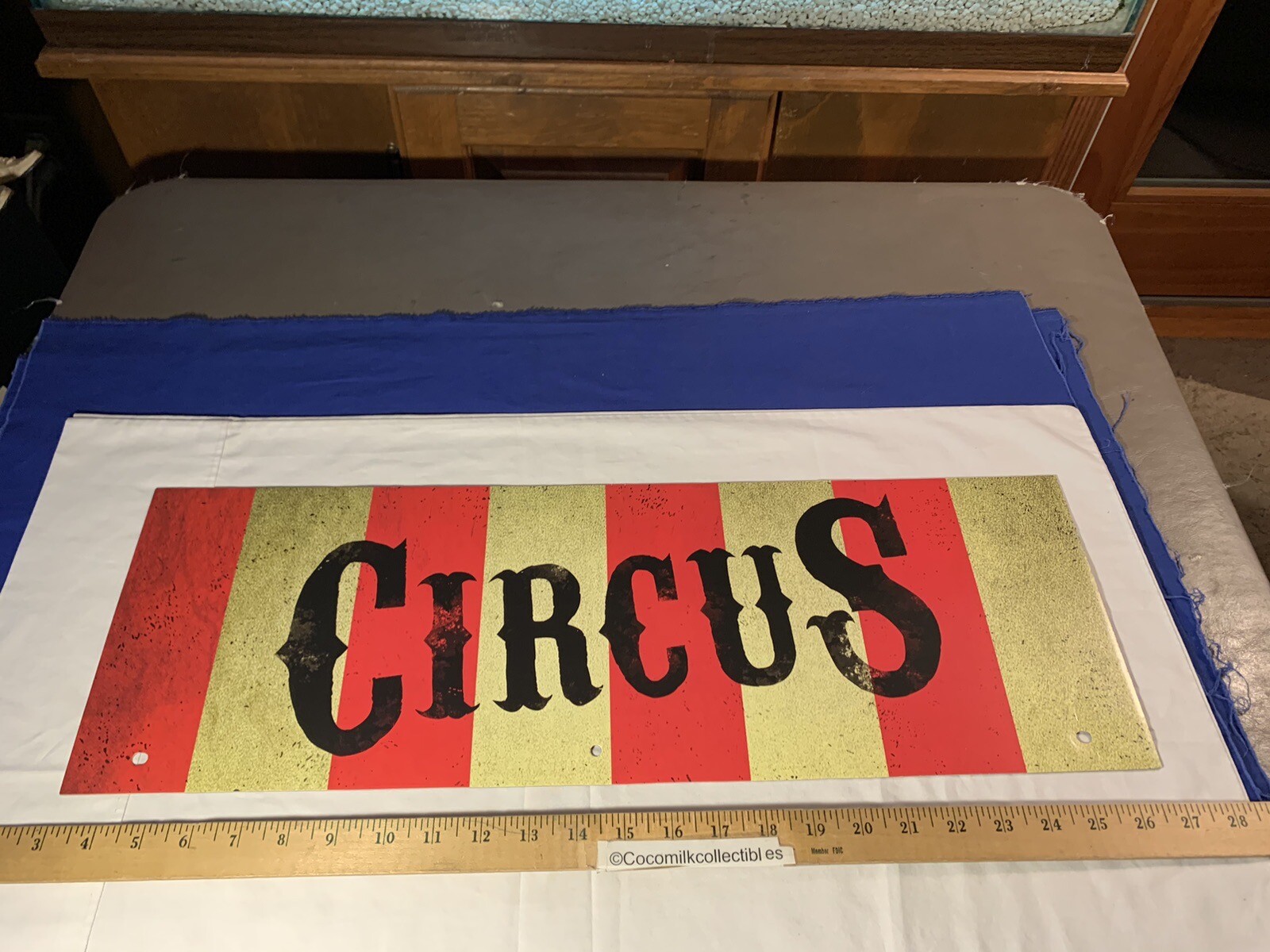 Spirit Halloween Cardboard End Cap Store Display Sign ” Circus ” Gold Red Black