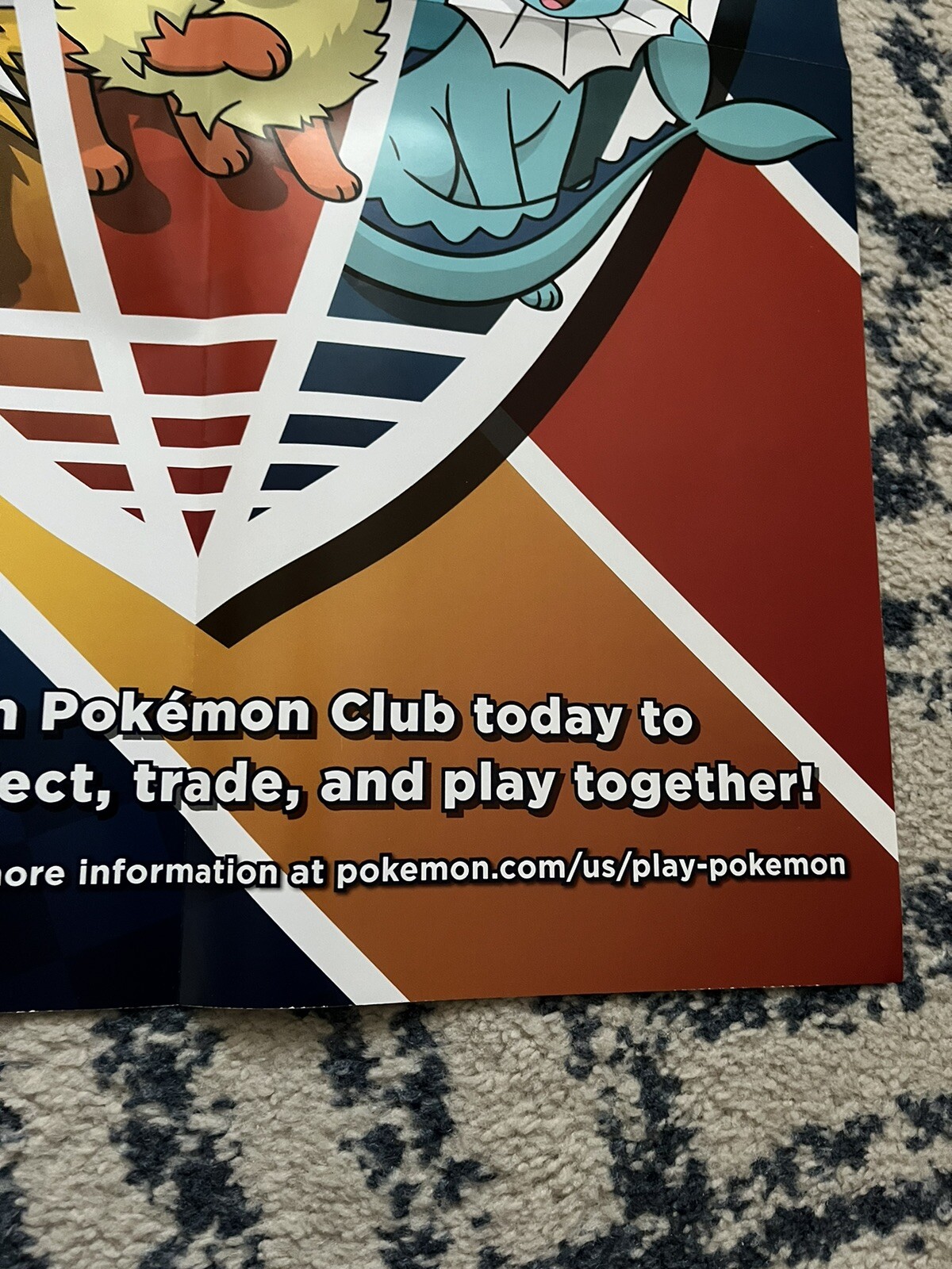 2021 Pokemon CLUB League Store Display Poster 23×16 Sword & Shield Used TCG