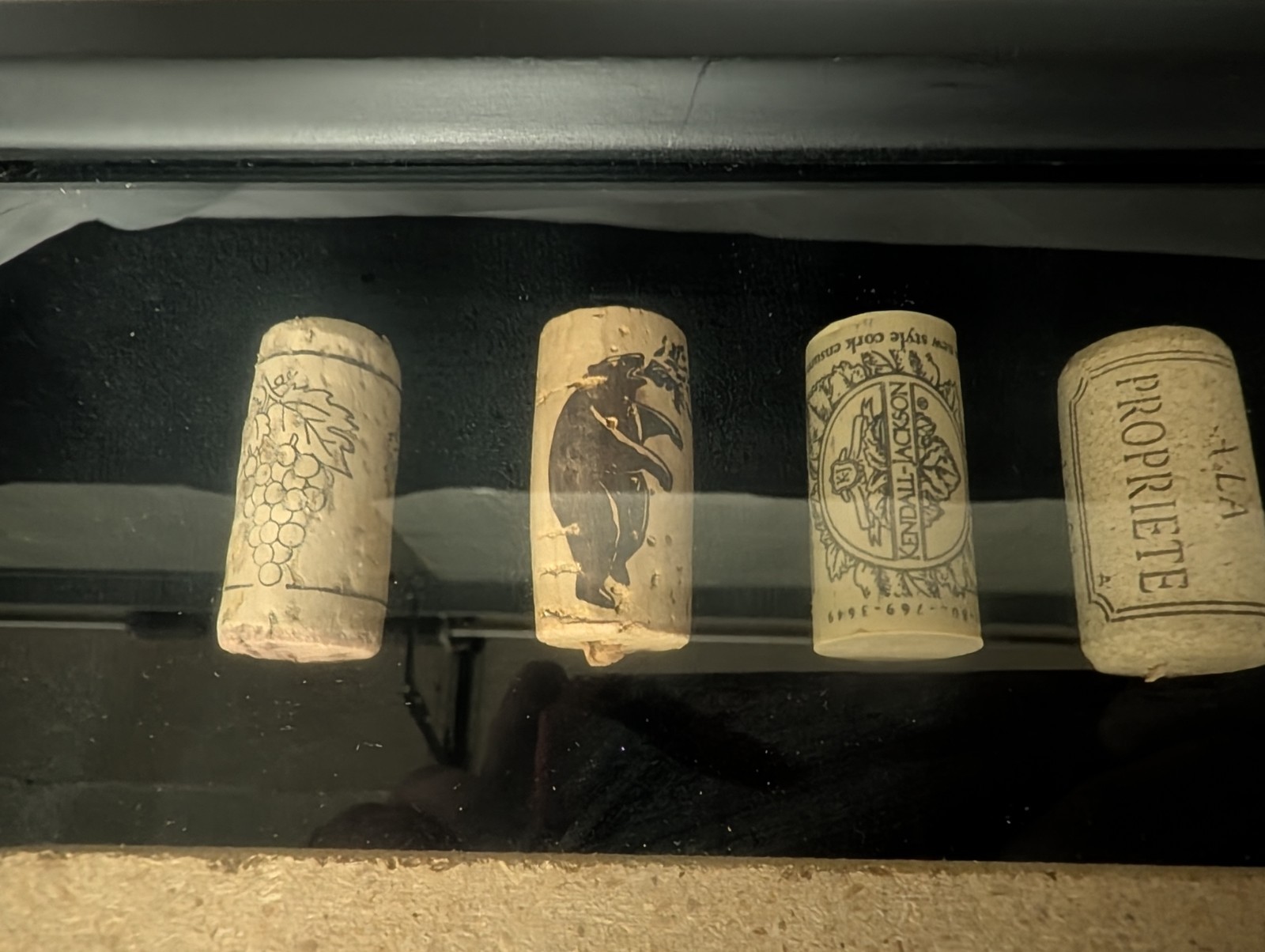 Vintage Caterina Grape Crate & Wine Cork Shadow Box Advertising Display 16 3/4″