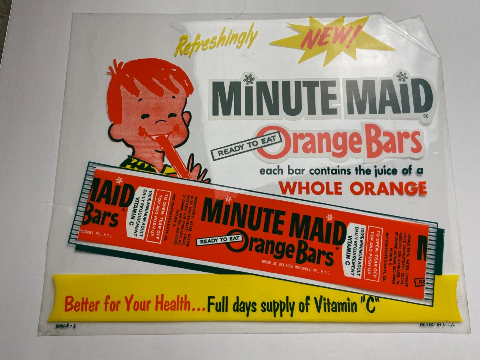 1960’s Minute Maid & Sunkist Ice Cream Orange & Lemon Bars Store Signs