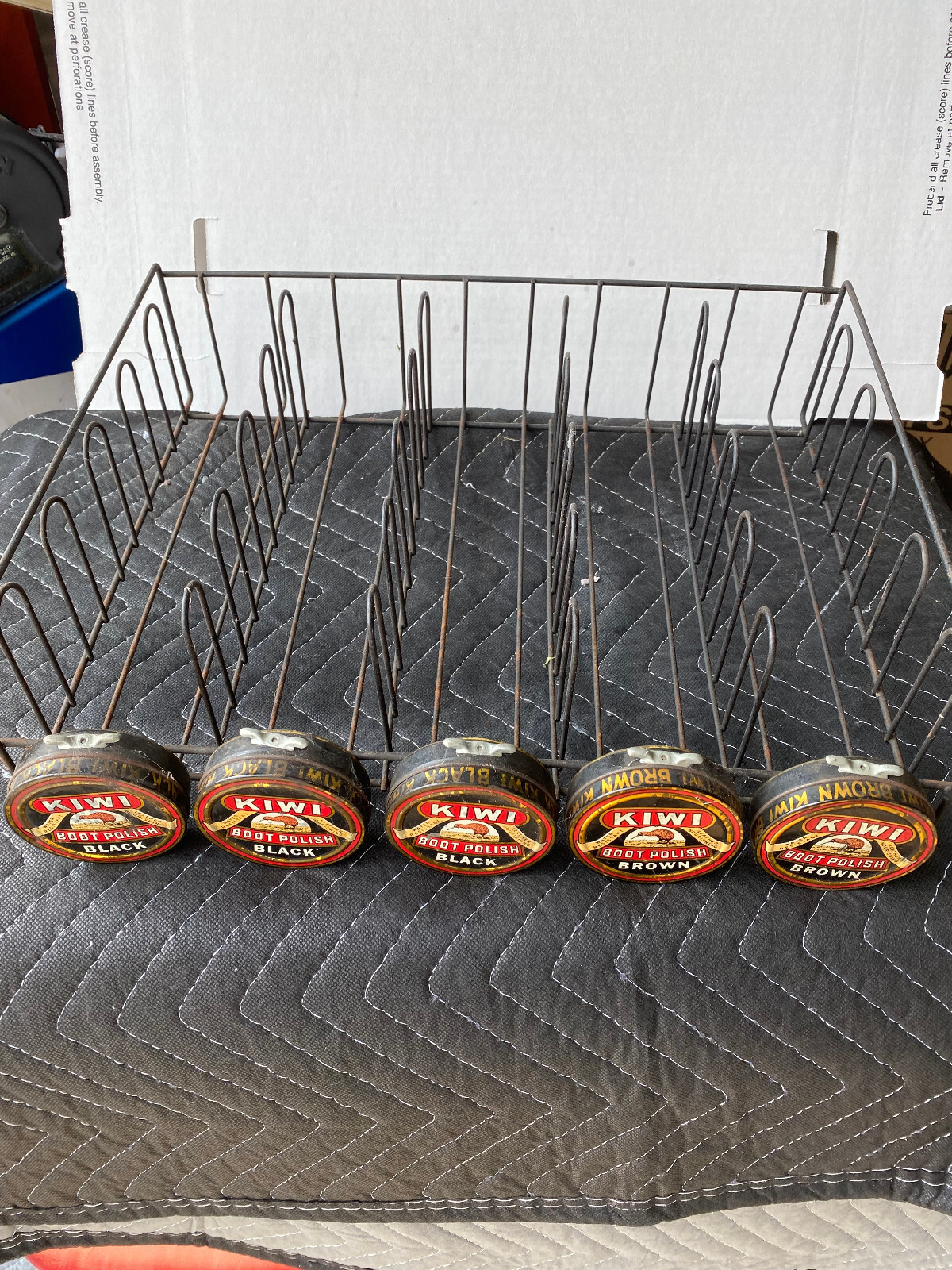 Vintage Store Display KIWI Shoe Polish Shoe Shine Metal Rack – hang or sit