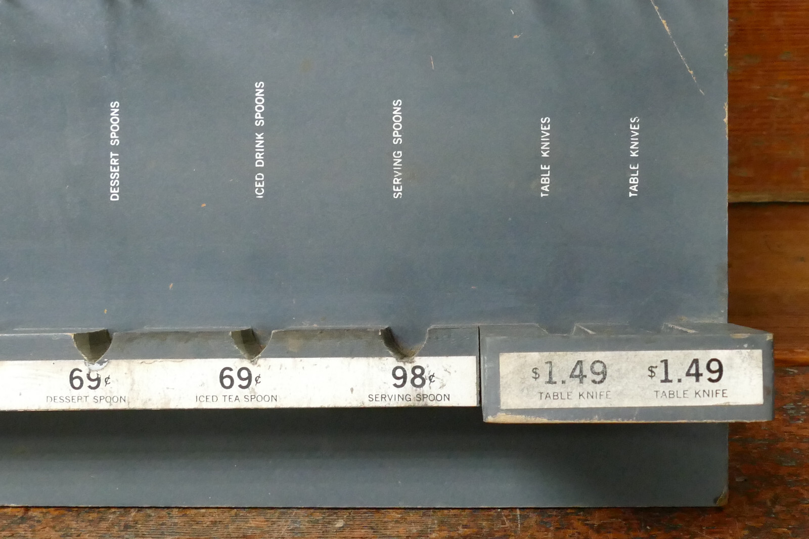 Vintage Misty Rose Stainless Silverware Countertop Store Display Advertising