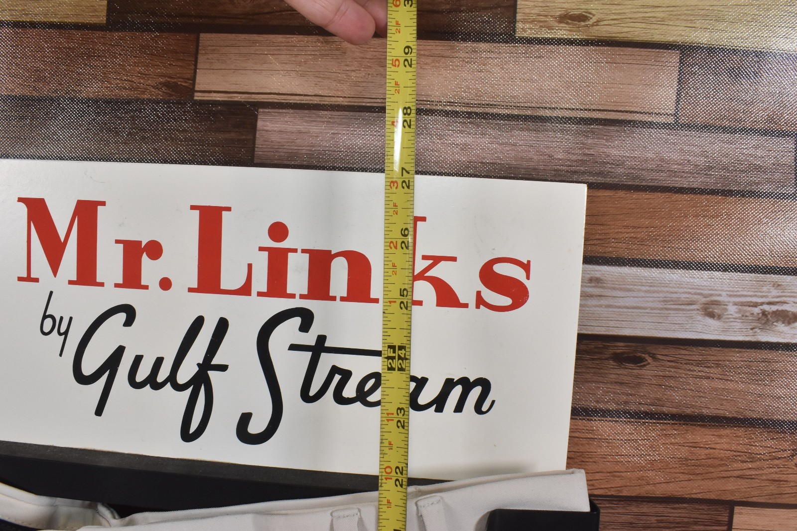 Vintage Mr Links Gulf Stream Golf Slacks Counter Advertising Display Sign Stand