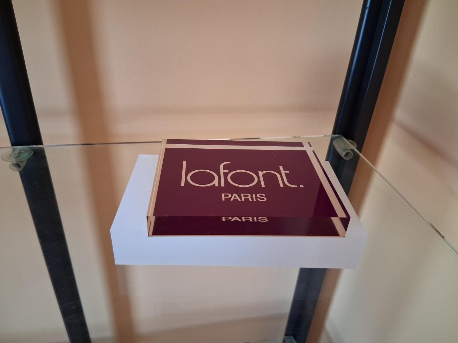 NEW LAFONT PARIS SUNGLASSES & EYEGLASSES LOGO DISPLAY SIGN, PURPLE WEIGHT 4.5 OZ