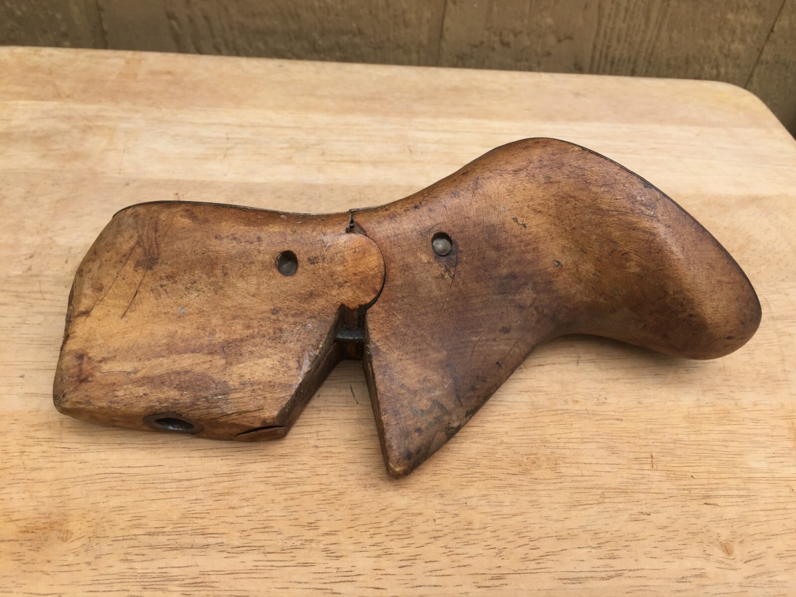Wood Foot Shoe Mold Form Display Metal Parts 6B 9″ Sterling May 1950 Vintage