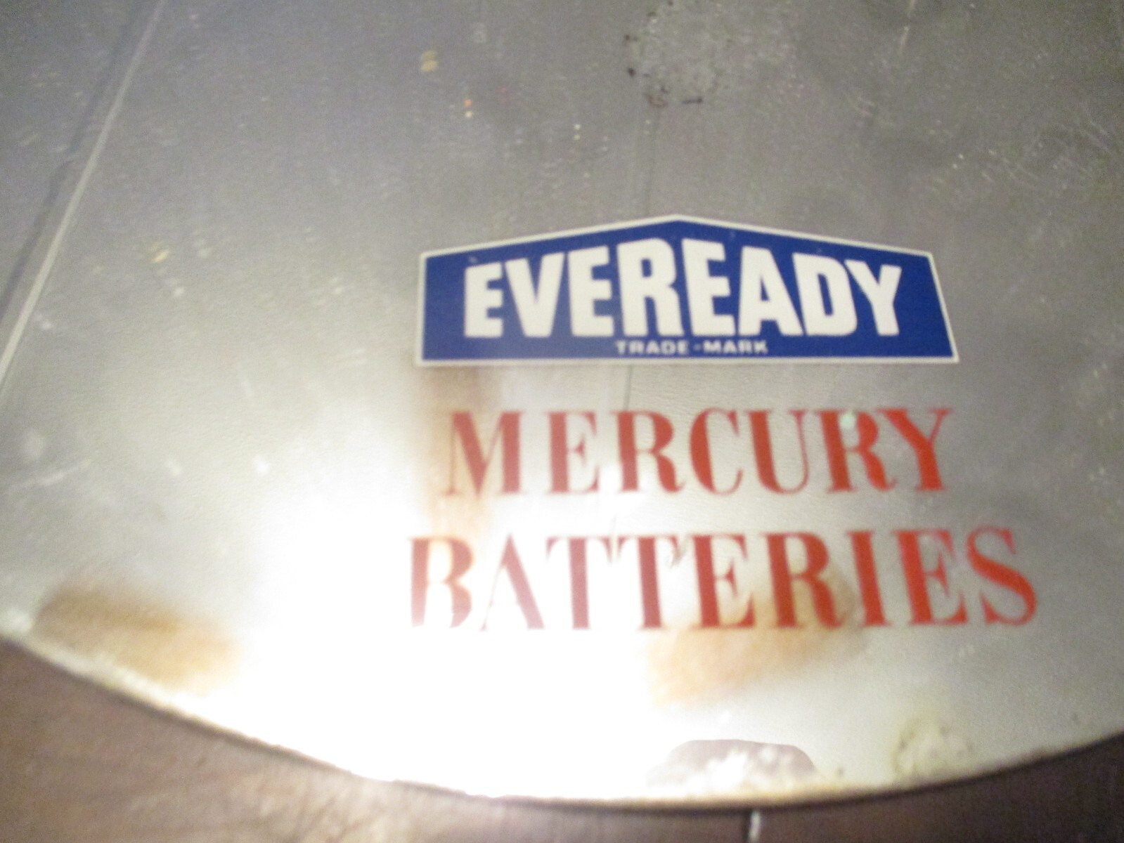 EVEREADY MERCURY BATTERIES ADVERTISING STORE DISPLAY MIRROR 15.5”
