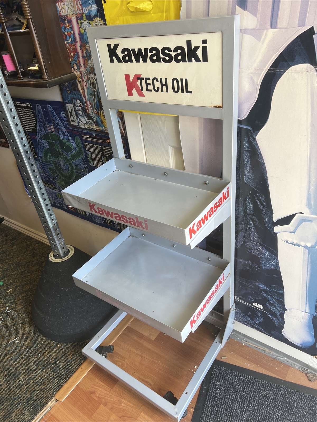 Kawasaki Motorcycle Dealer Store Display Shelf Merchandiser K-tech Oil ONWHEELS