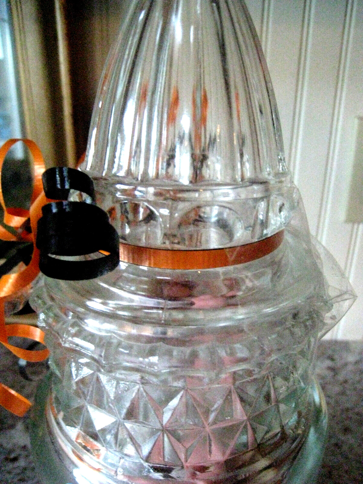 Vintage Pedestal Apotecary Display Jar Pointed Lid 13″ ~ REDUCED