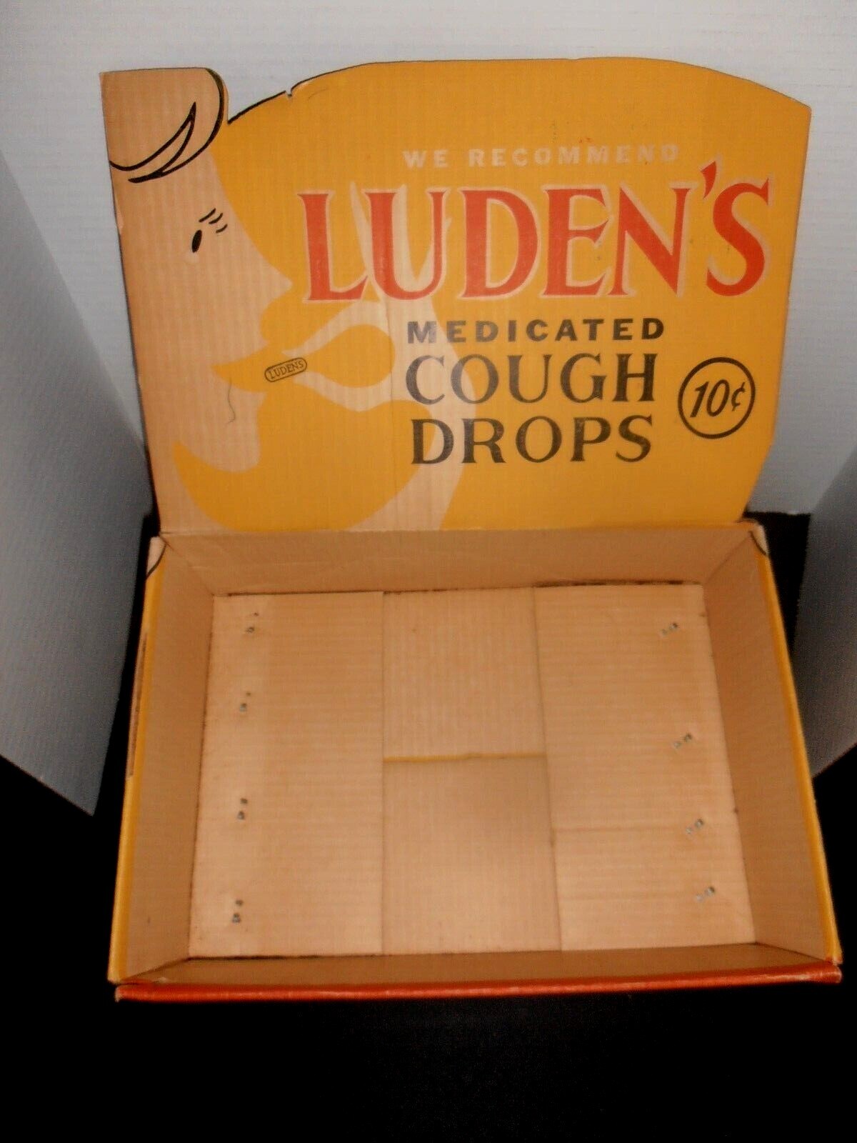 LUDEN’S cough drops 1950s store display box – old store stock