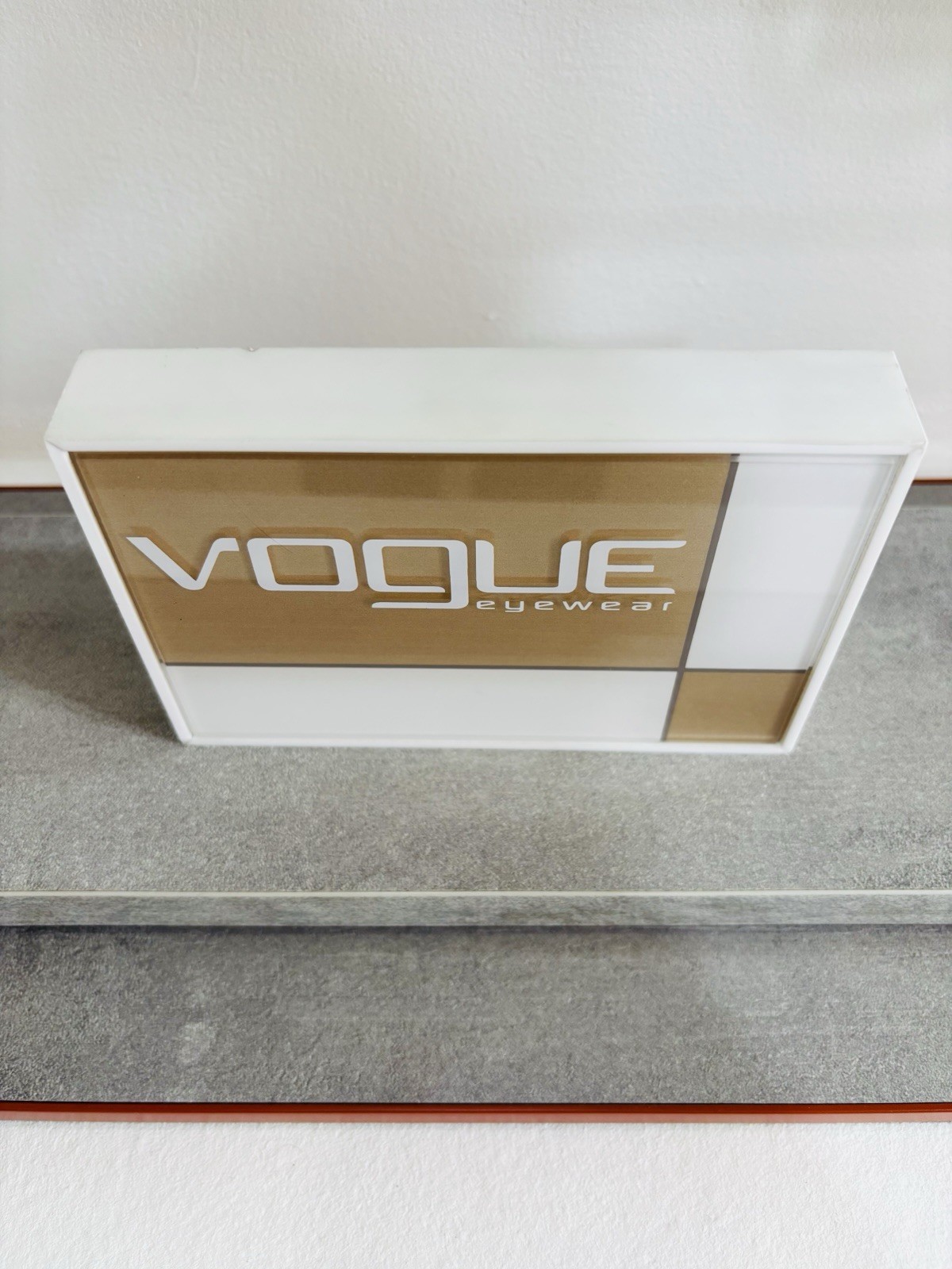 Vogue Eyewear Gold White Store Display Advertising Sign Retail Logo Decor