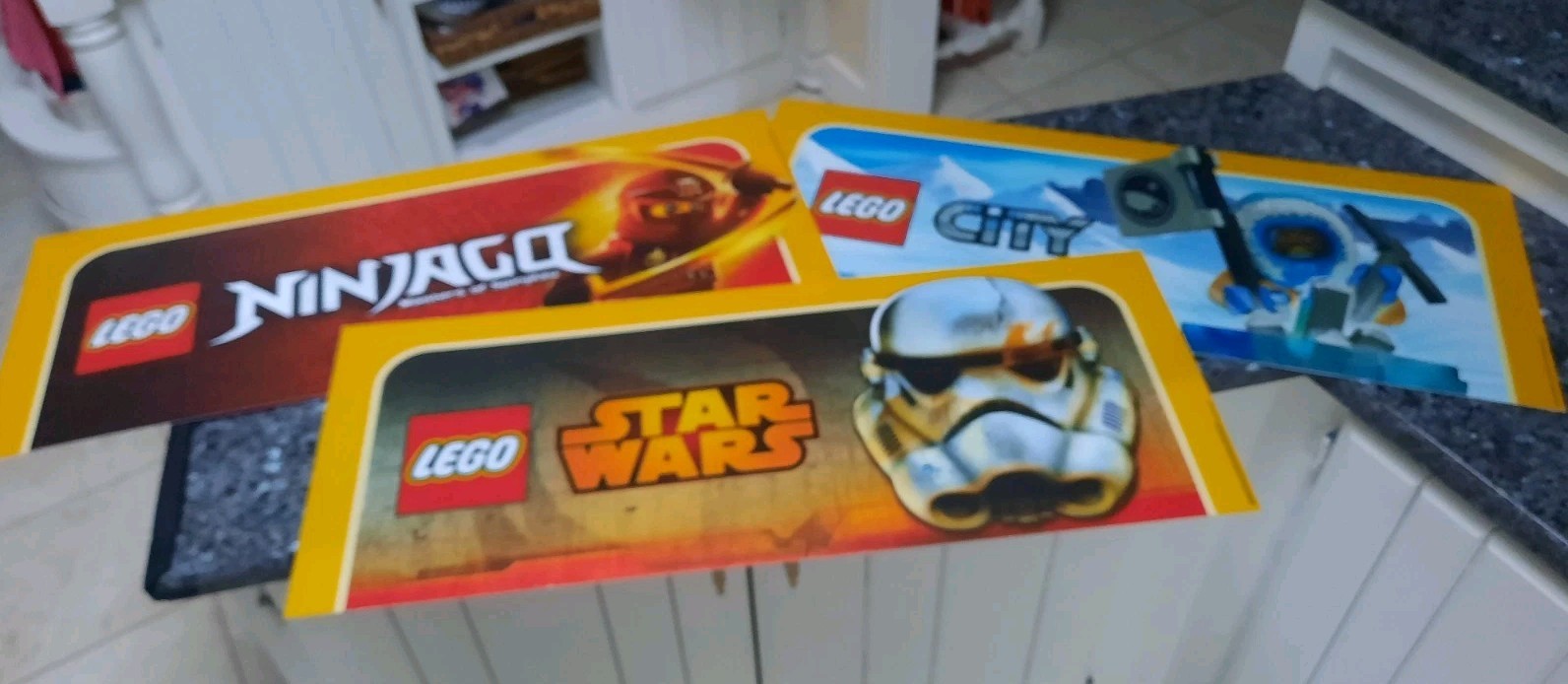 LOT of (3) LEGO Ninjago Star Wars & CITY Acrylic Plastic Toys R Us Display Signs