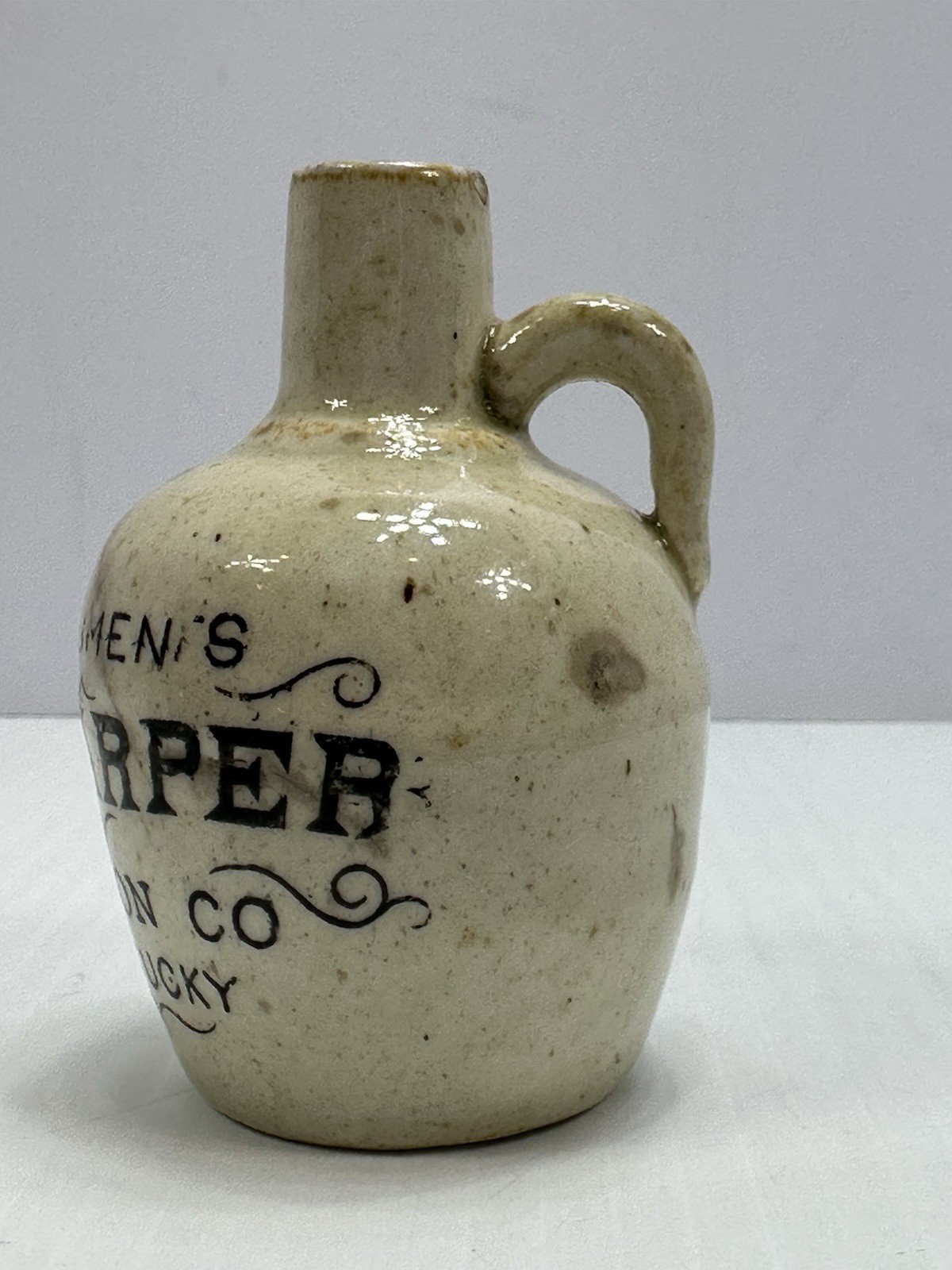 Antique I W Harper Nelson Co Kentucky Whiskey Stoneware Mini Jug Advertisement