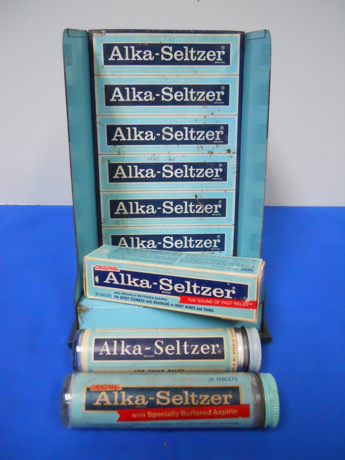 Vintage ALKA-SELTZER Counter Display w Tape Dispenser General/Country/Drug Store