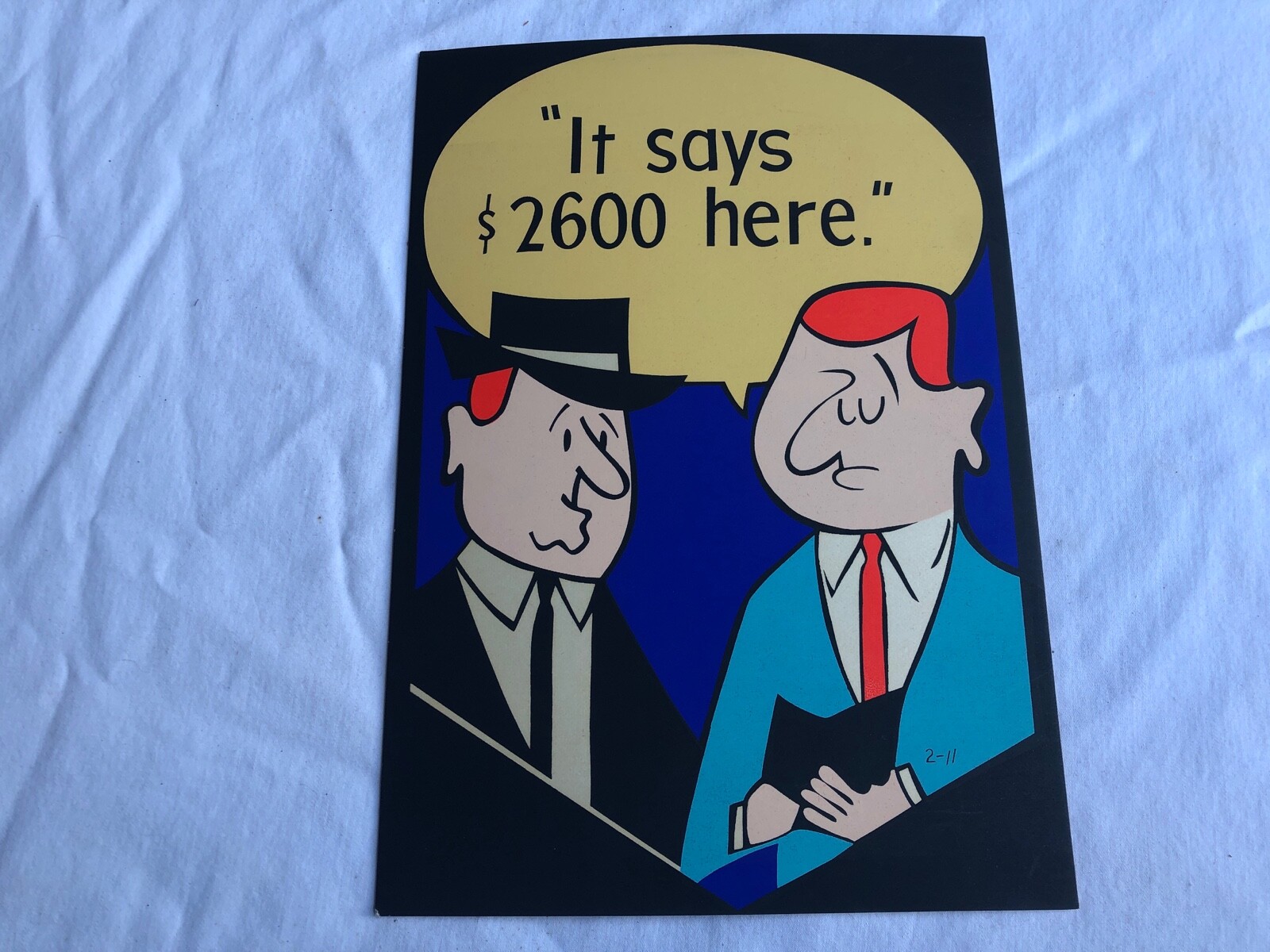 Vintage STORE SIGN Cardboard MEN It Says $2600 here Mid Century MCM Suites #53