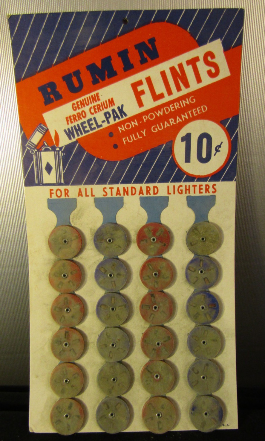 Vintage Rumin Flints Original Store Display for All Standard Lighters