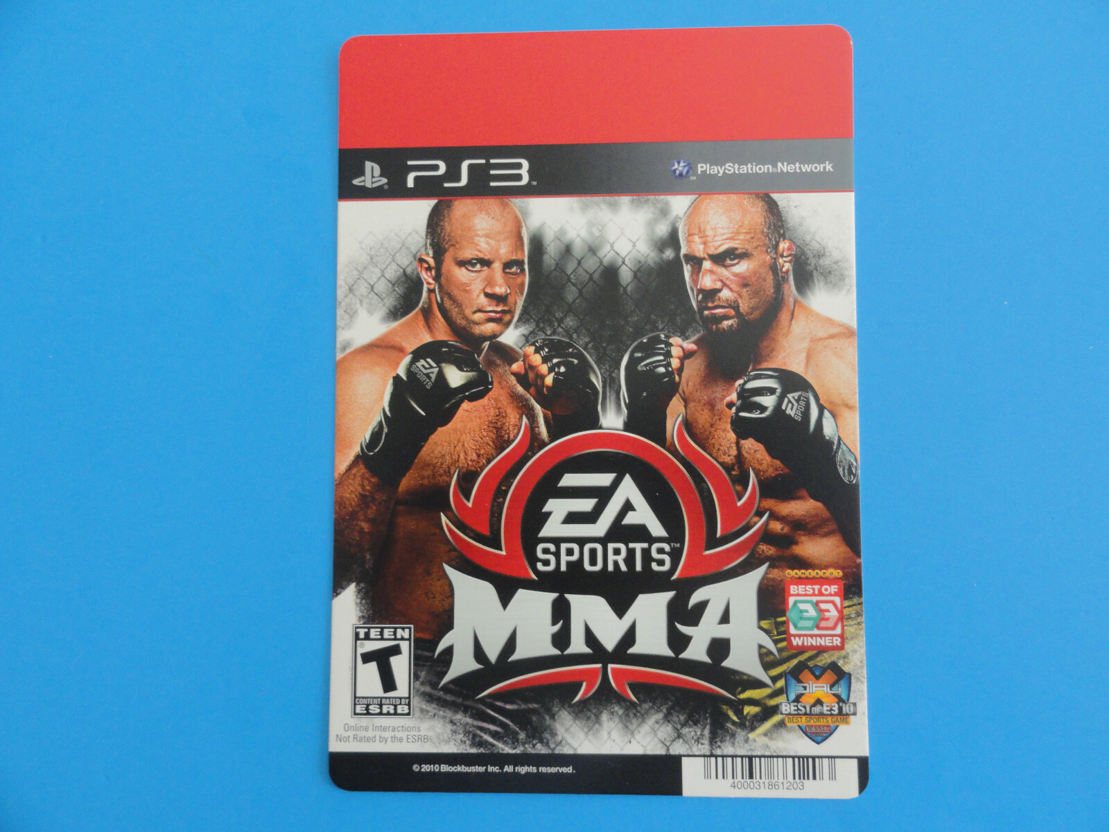 PLAYSTATION 3 EA SPORTS MMA BLOCKBUSTER VIDEO STORE SHELF BACKER CARD
