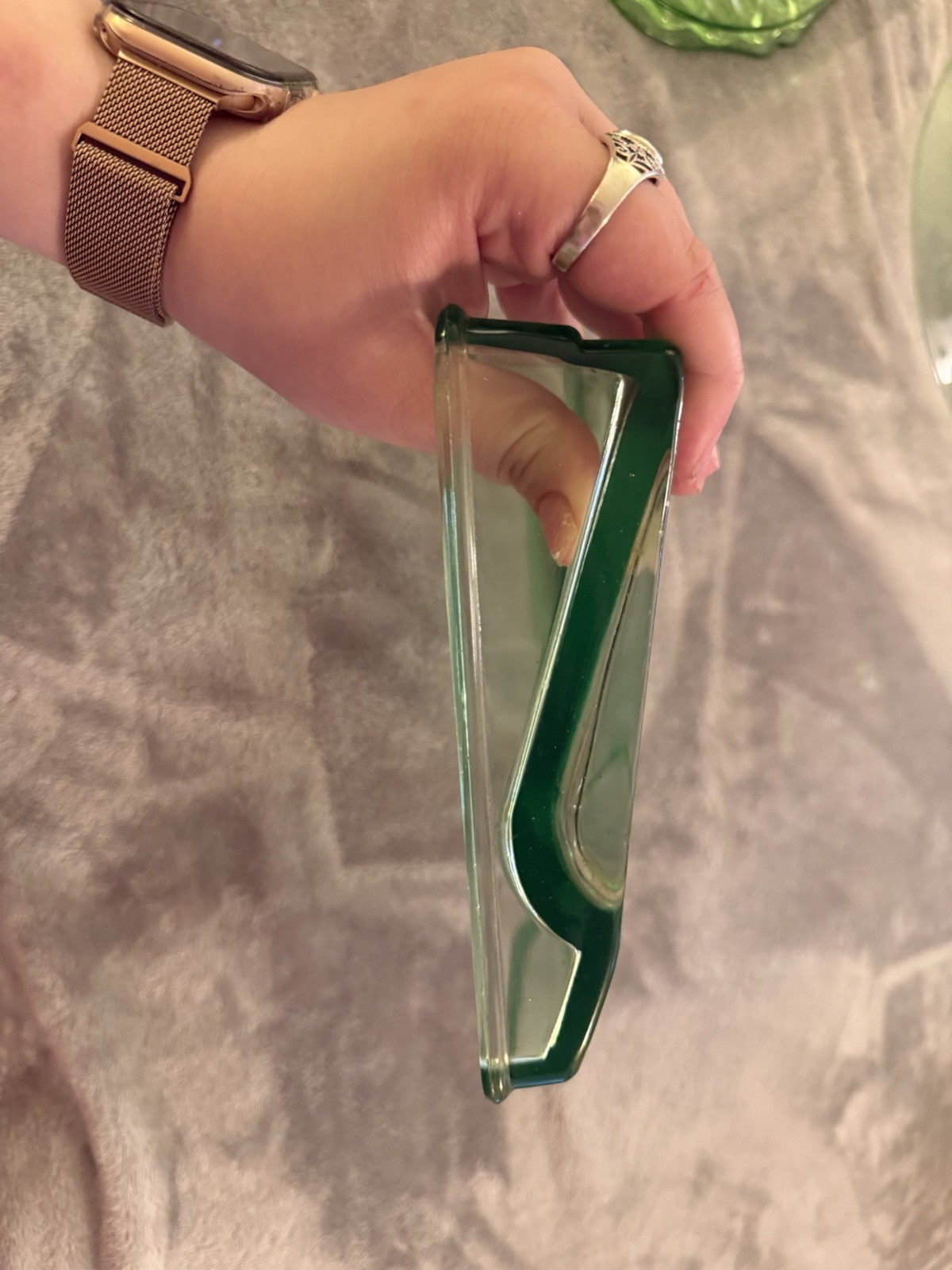 Clarks Teaberry Gum Display Tray Uranium Glass