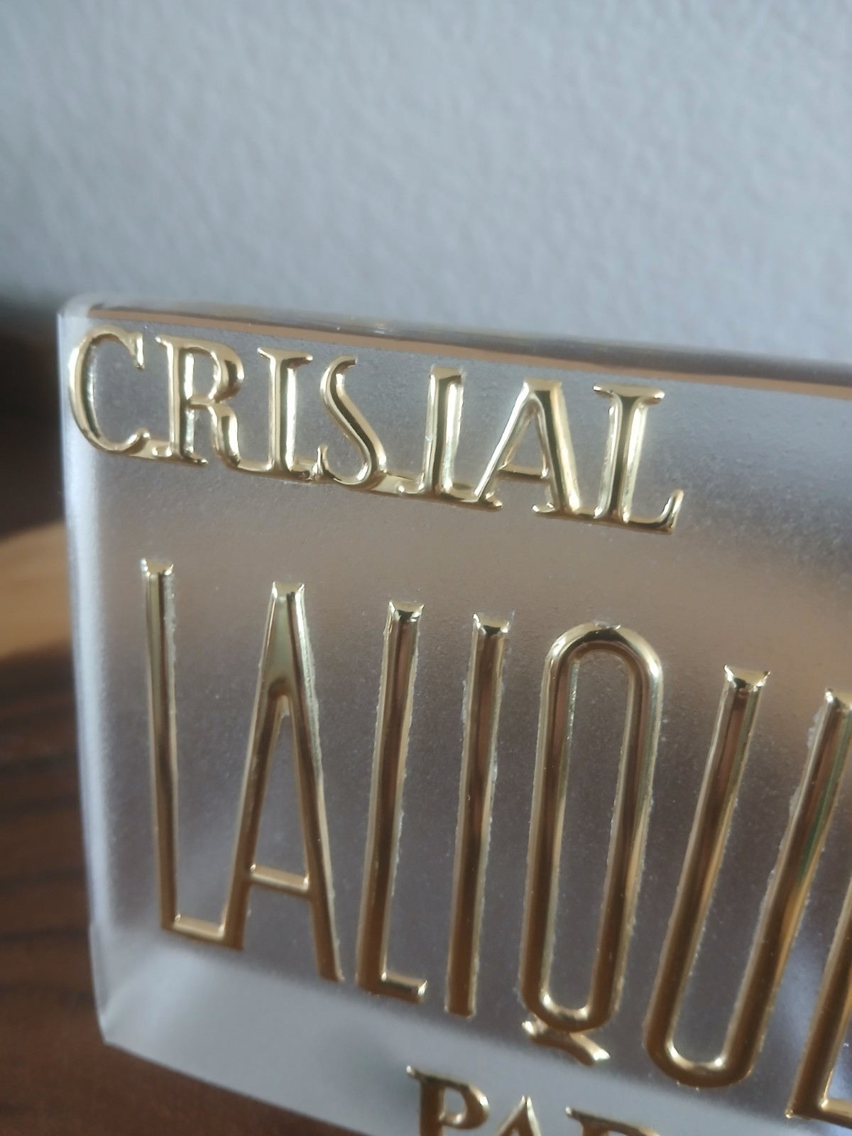 VTG Lalique CRISTAL LALIQUE PARIS Frosted Glass Display Sign, Read Description