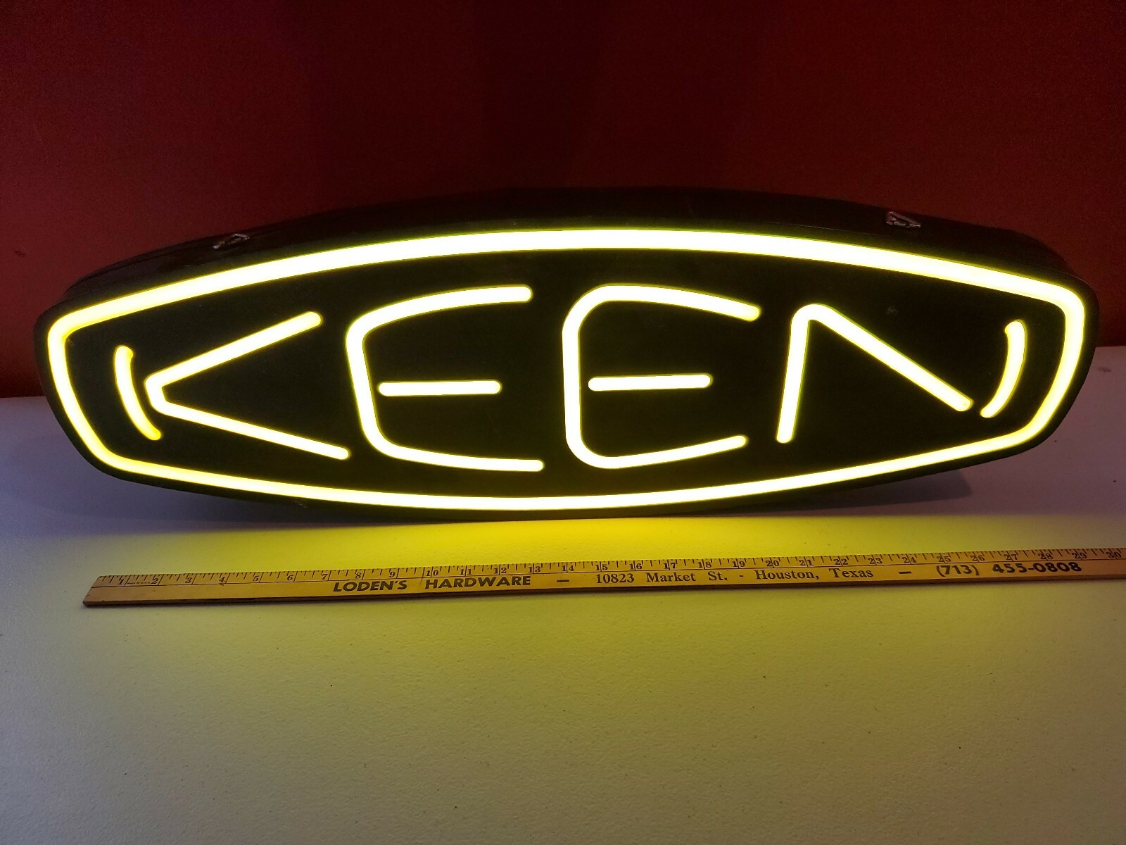 Keen Shoes Black Yellow Lighted 30×10 Store Advertising Sign Neon Tech [CB24]