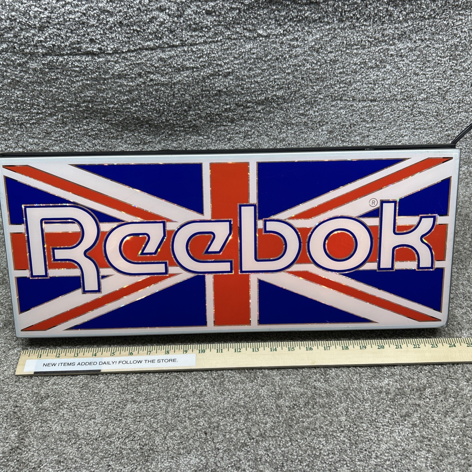 Vintage Reebok Framed Light Display Retail Sign 80s 90s Tested Works EUC