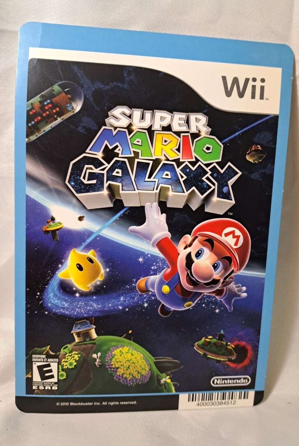 NINTENDO WII; Super Mario Galaxy BLOCKBUSTER VIDEO BACKER CARD -NO GAME
