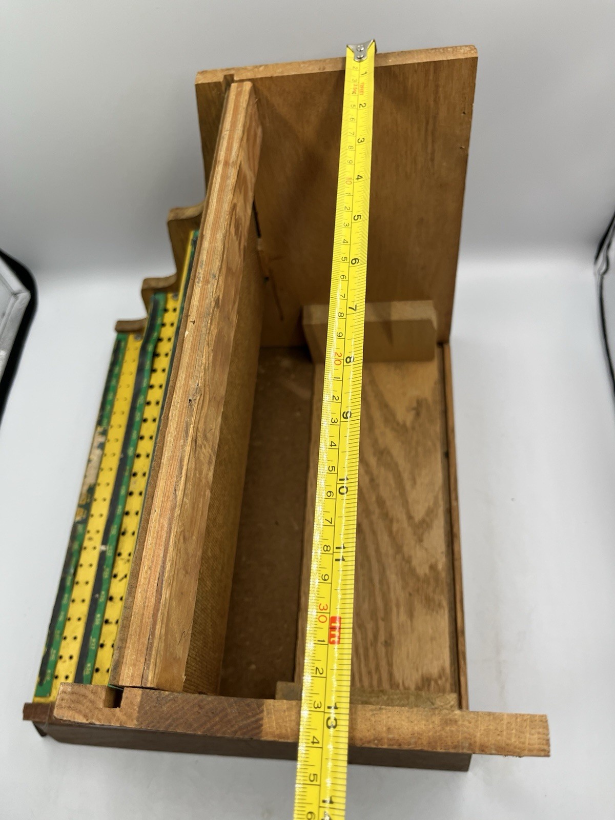 Vintage Oak Wood Hardware Store Display Hanson HIGH SPEED JOBBERS DRILLS SEE
