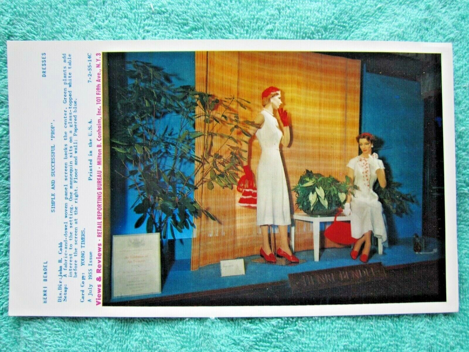 1955 HENRI BENDEL STORE WINDOW DISPLAY YOUNG TIMERS PHOTOGRAPH PRINT #136