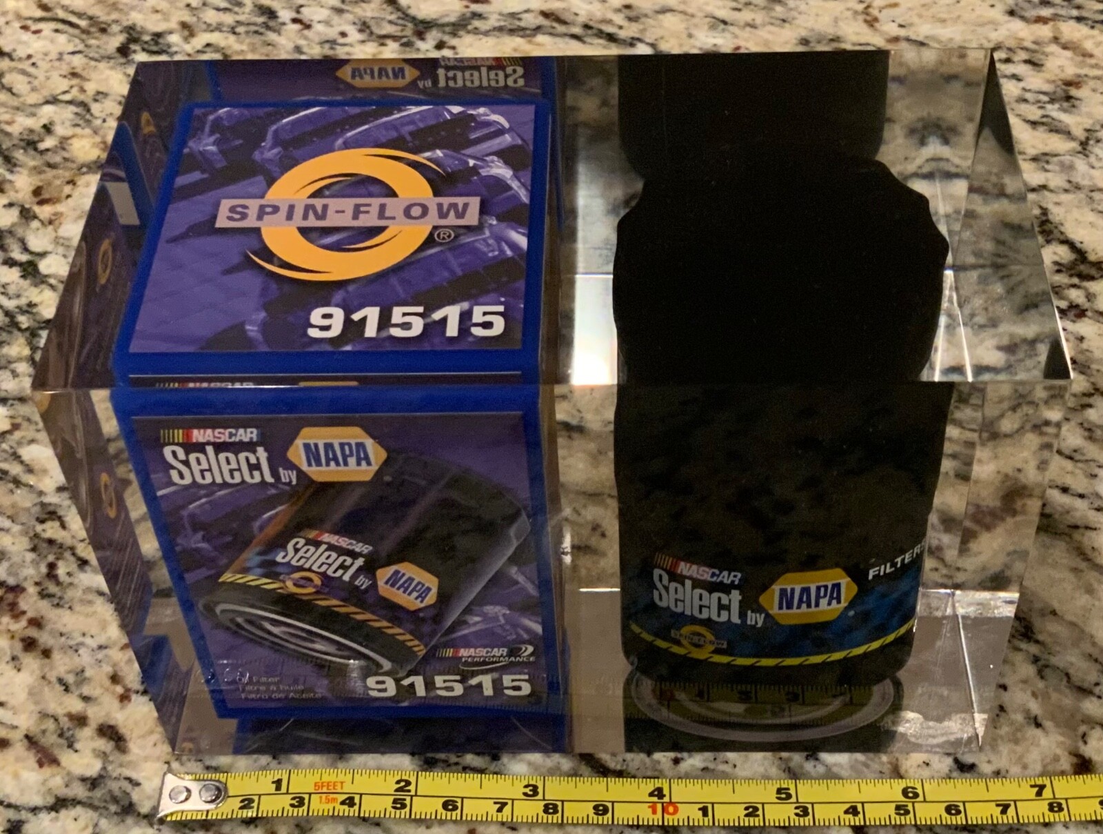NAPA NASCAR Select Oil Filter Spin Flow Counter Store Display Lucite Advertising