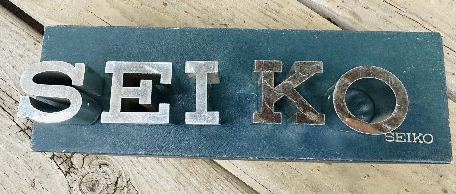 Vintage Seiko Unusual Store Display Block Letters 80s Extruded w/ Box Metal