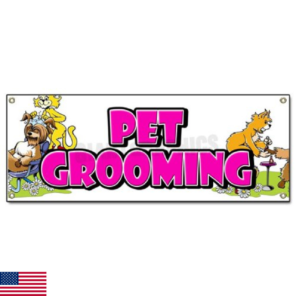 PET Groomer Banner Sign Dog Grooming Clippers Signs New