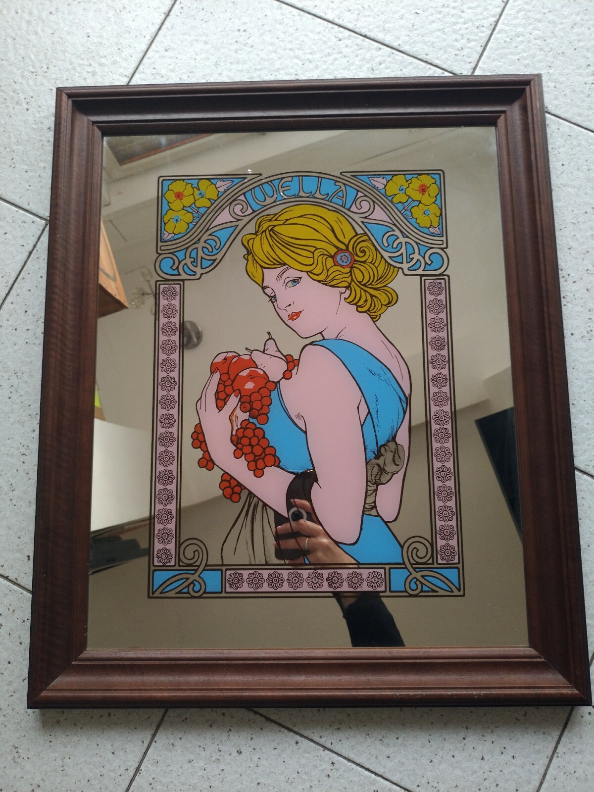 Vintage WELLA Advertising Mirror