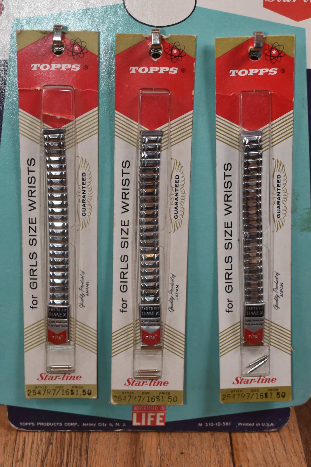 Vintage 1950s Topps Star-Line Teentimer Boys Girls Watch Bands Store Display