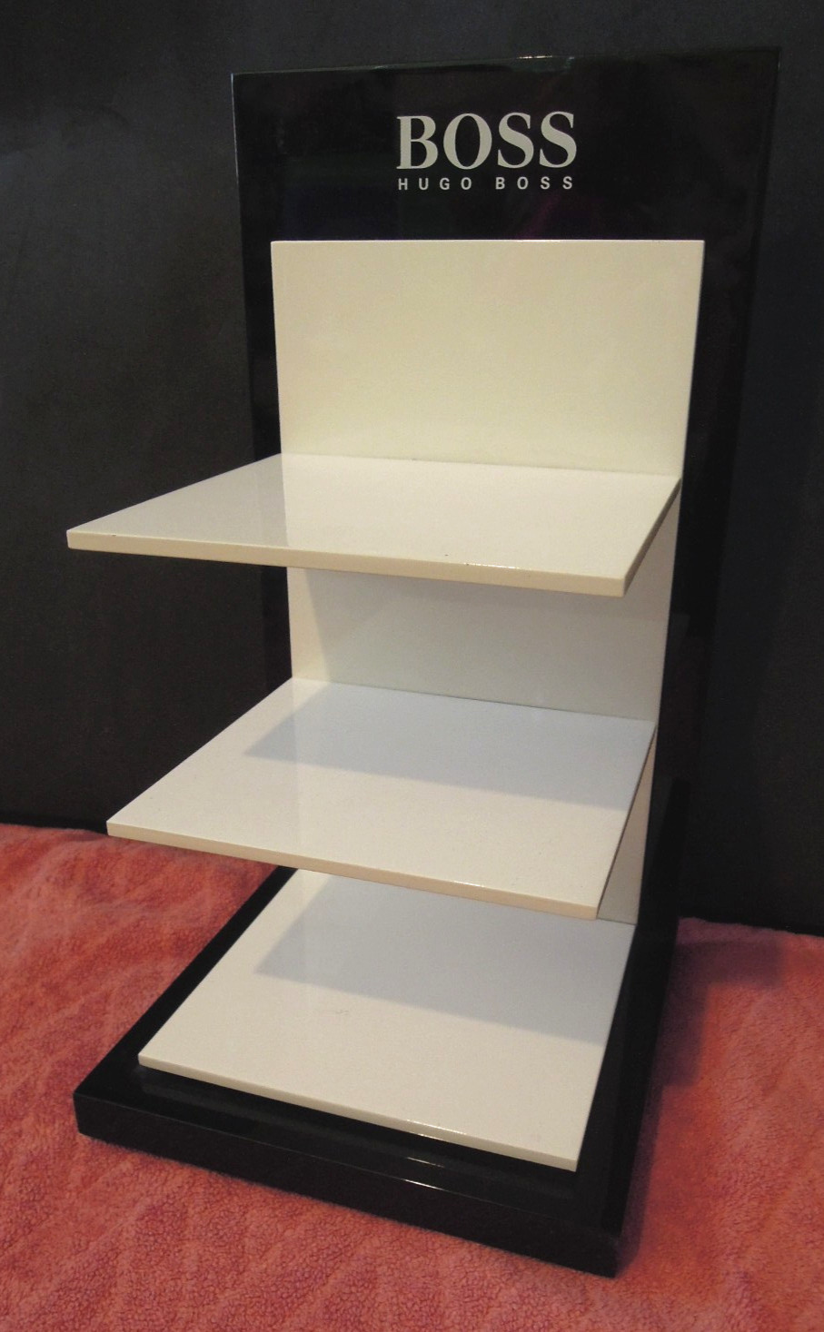 Official Hugo Boss 3 Shelf Countertop Store Display Solid Black Base Ships Free