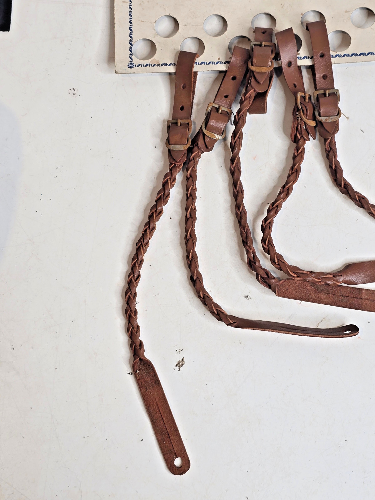 Vintage Braided Leather Watch Guards with Store Display
