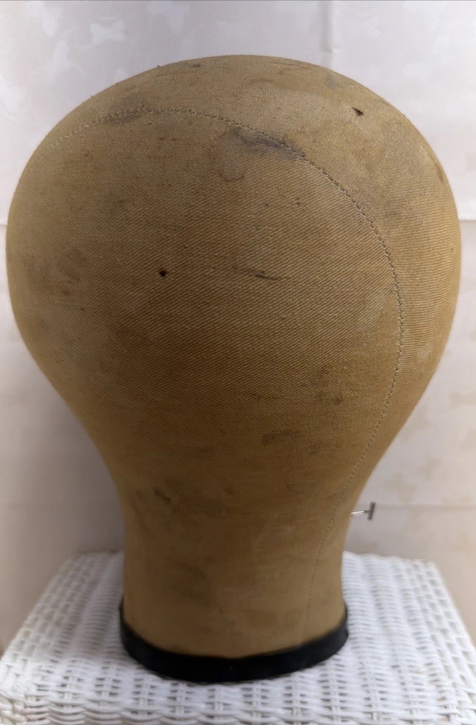 ANTIQUE MILLINERY HEAD Store Display Primitive Hat Mannequin w/ pins