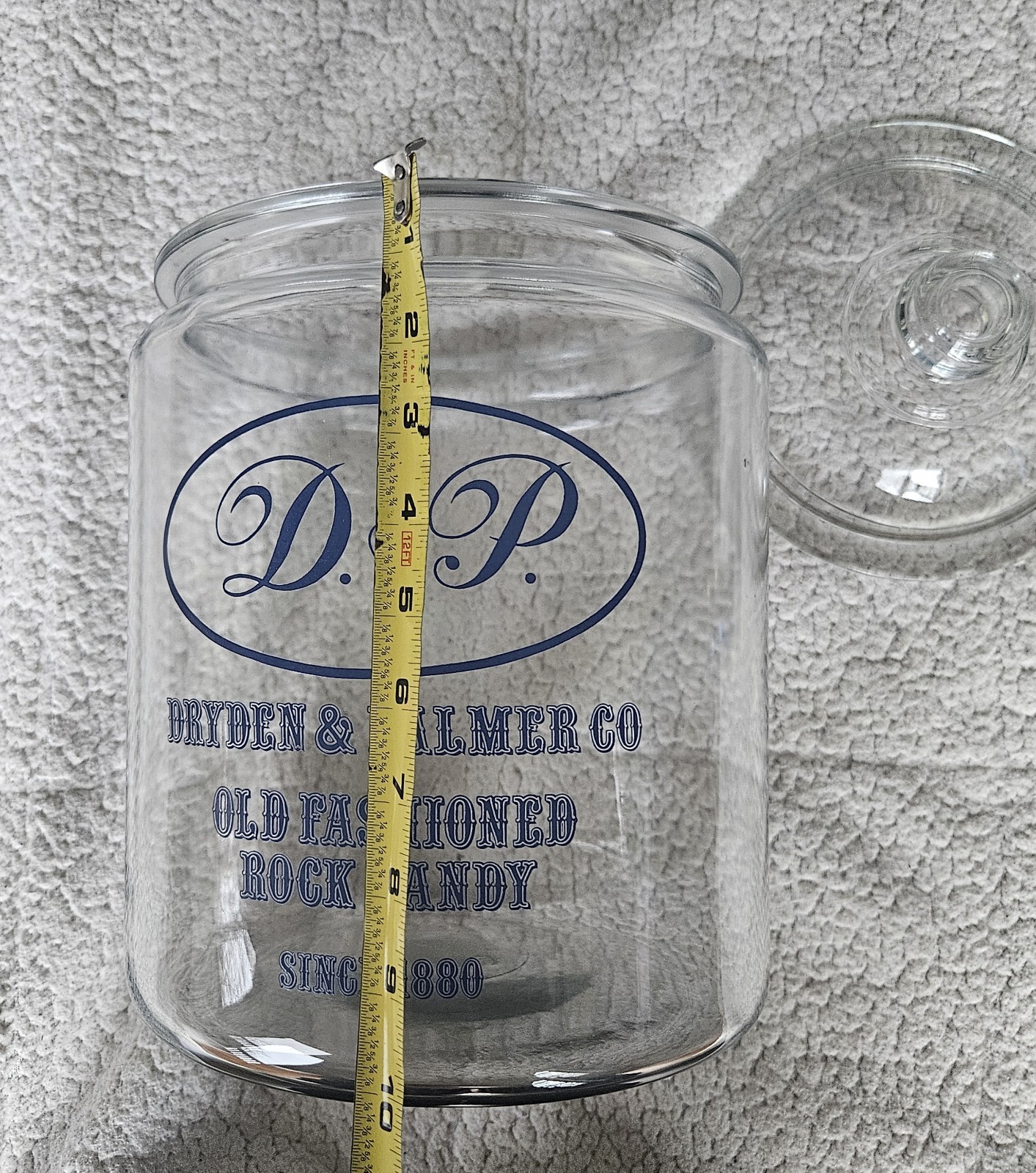 Vtg D&P Dryden & Palmer Glass Rock Candy Jar + Lid 14″ x 9″ | Gen. Store Display