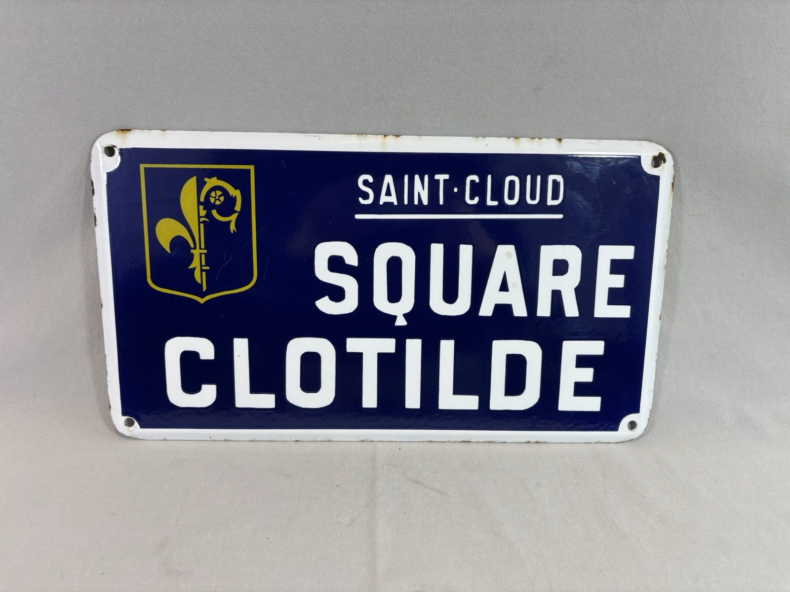 Vintage Enamel Sign Saint-Cloud Square Clotilde